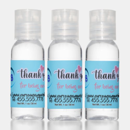 Company Branded Customer or Client Thank You Hand Sanitizer