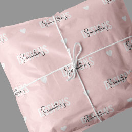 Company Branded Monogram Pattern Blush Pink Tissue Paper