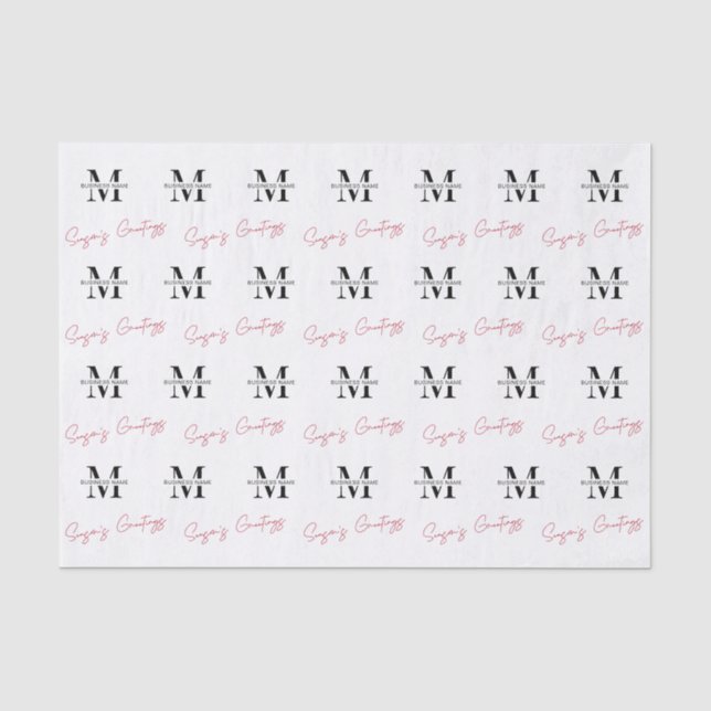Company Branded Personalised Christmas Modern Tissue Paper (Front)