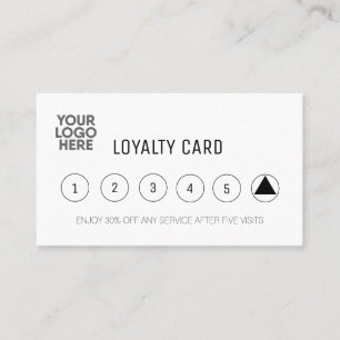 Company Business Add Logo Professional White Loyalty Card