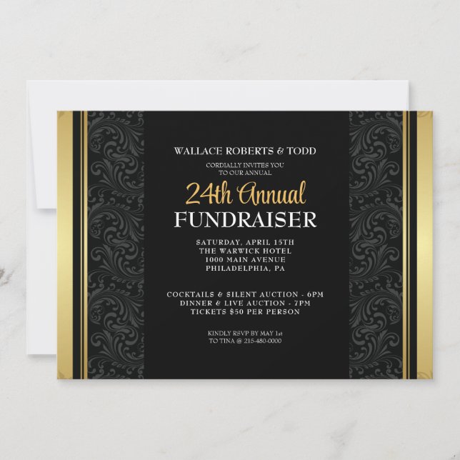Company Business Auction Corporate Gala Fundraiser Invitation (Front)