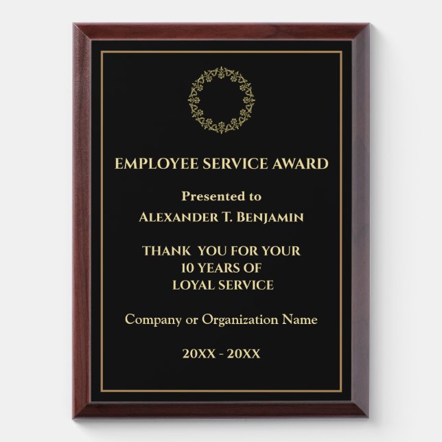 Company Business Gold Employee Service Award (Vertical)