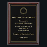 Company Business Gold Employee Service Award Plaque<br><div class="desc">Employee Service Award Company Logo Gold Black Awards Plague for your employees or volunteers at your company. Replace with your information or words,  logo or symbol. Great to use for Award ceremonies or just to thank someone for their service.</div>