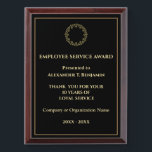 Company Business Gold Employee Service Award Plaque<br><div class="desc">Employee Service Award Company Logo Gold Black Awards Plague for your employees or volunteers at your company. Replace with your information or words,  logo or symbol. Great to use for Award ceremonies or just to thank someone for their service.</div>