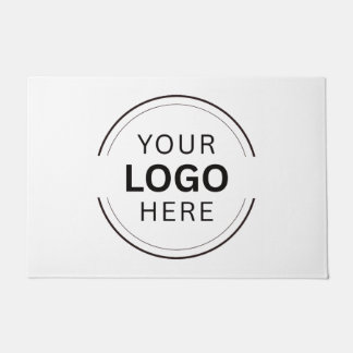 Company Business Logo Black Modern Professional Doormat