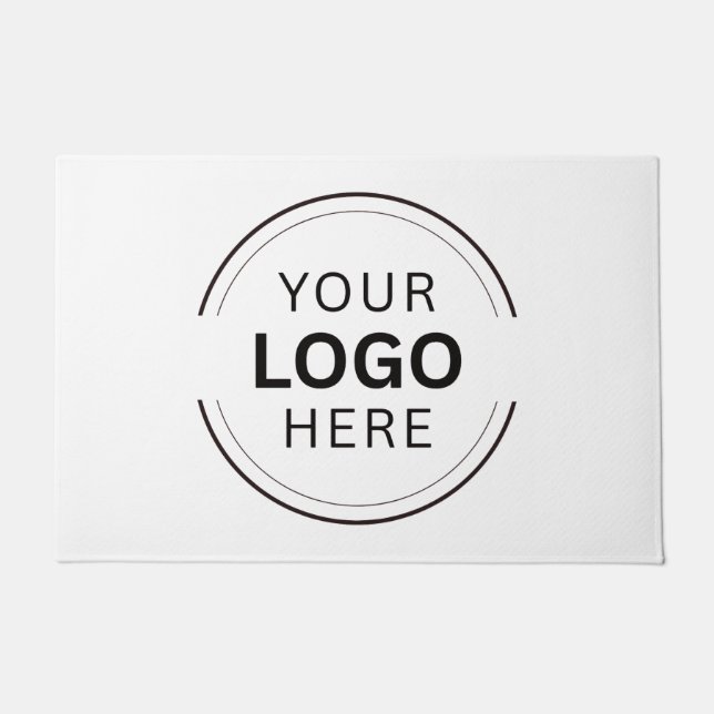 Company Business Logo Black Modern Professional  Doormat (Front)
