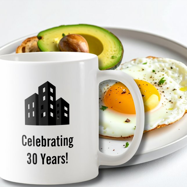 Company Business Logo Celebrating # Years Custom Coffee Mug (Creator Uploaded)