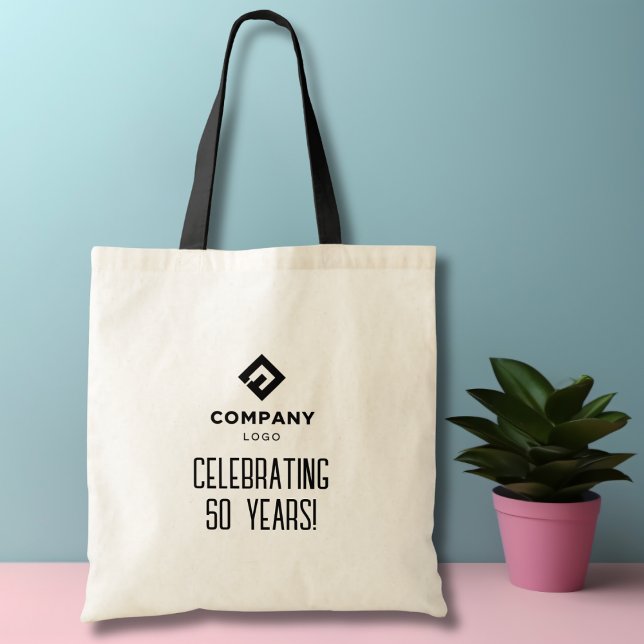 Company Business Logo Celebrating # Years Custom Tote Bag (Creator Uploaded)