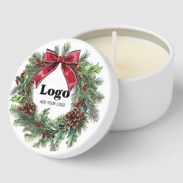 Company Business Logo Christmas Candles For Client (Corner)