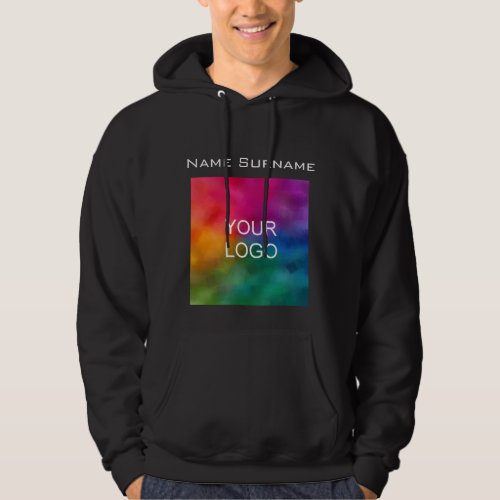 Company Business Logo Employee Double Sided Mens Hoodie