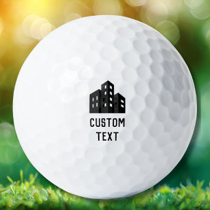 Company Business Logo Name Employee Minimalist  Golf Balls
