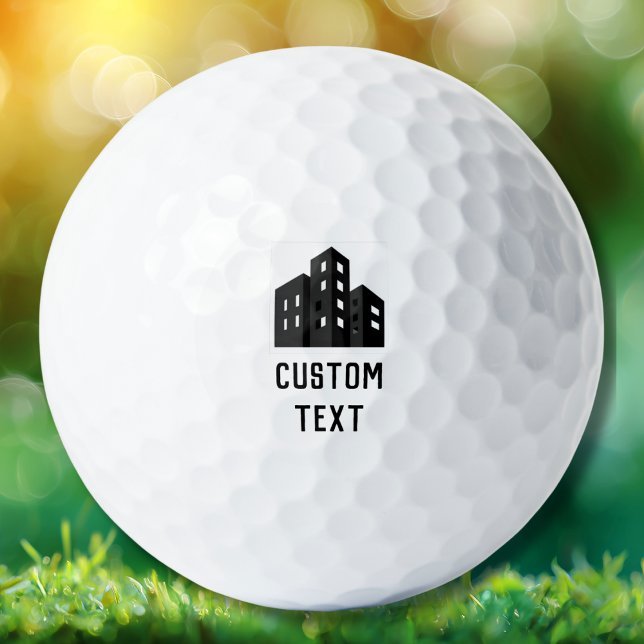 Company Business Logo Name Employee Minimalist  Golf Balls (Creator Uploaded)