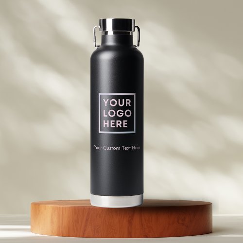 Company Business Logo Personalized Black Water Bottle