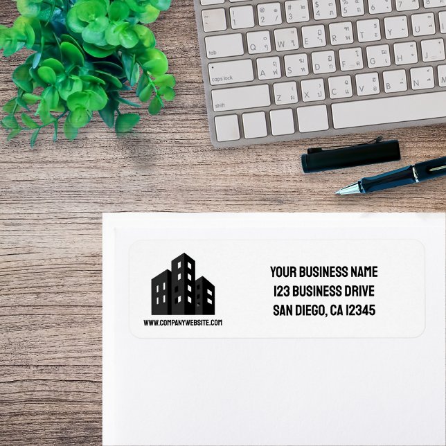 Company Business Logo Professional Return Address  Label (Creator Uploaded)