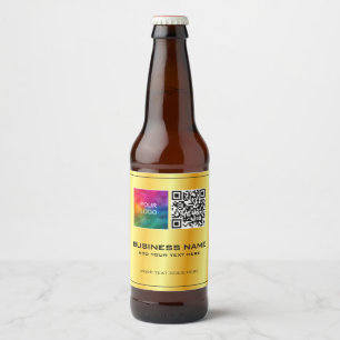 Company Business Logo QR Code Here Template Beer Bottle Label