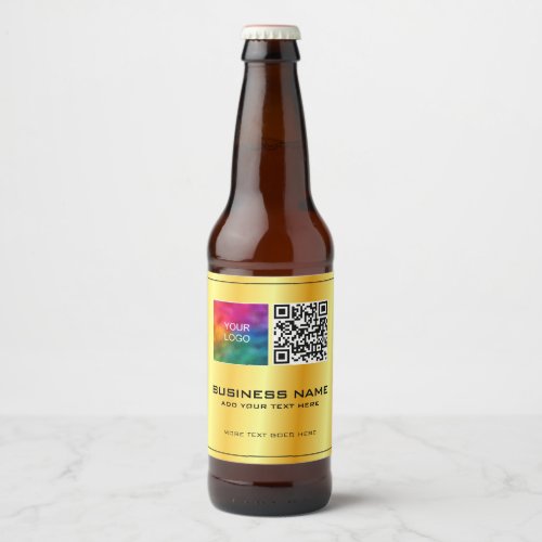 Company Business Logo QR Code Here Template Beer Bottle Label