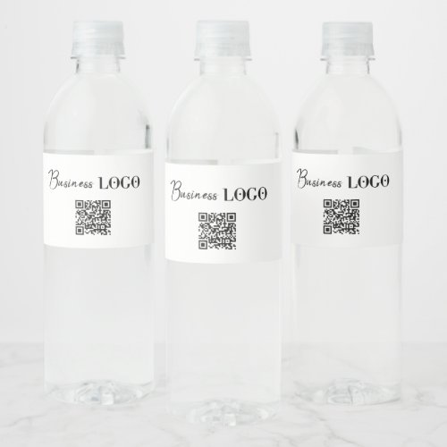Company Business Logo  QR Code Water Bottle Label