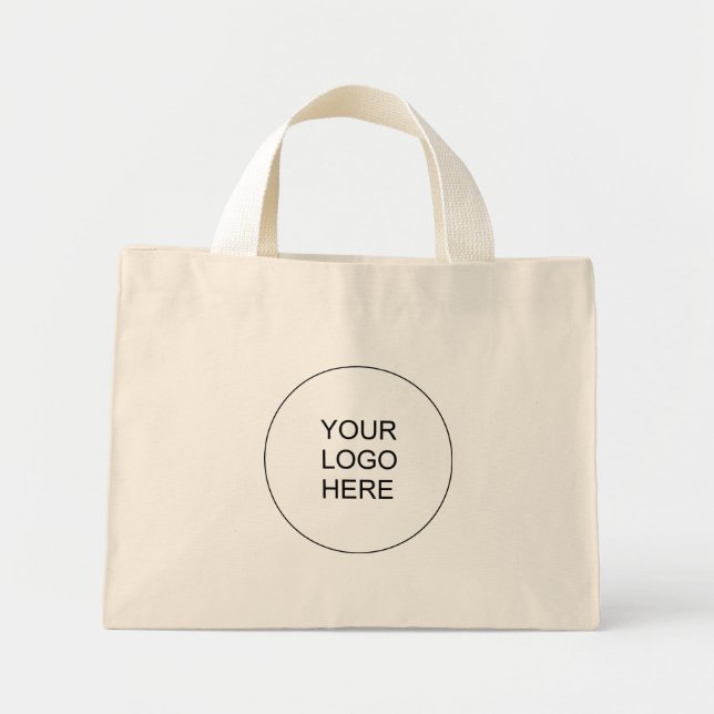 Company Business Logo Text Here Personalized Mini Tote Bag (Front)