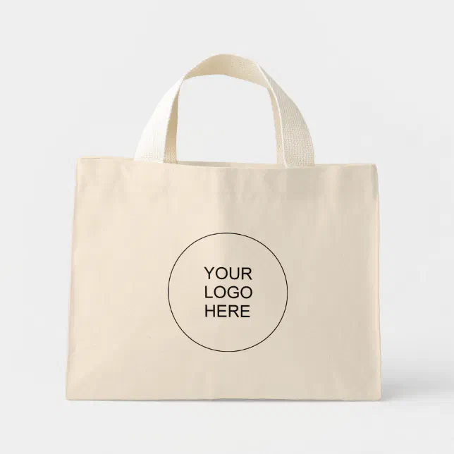 Company Business Logo Text Here Personalized Mini Tote Bag | Zazzle