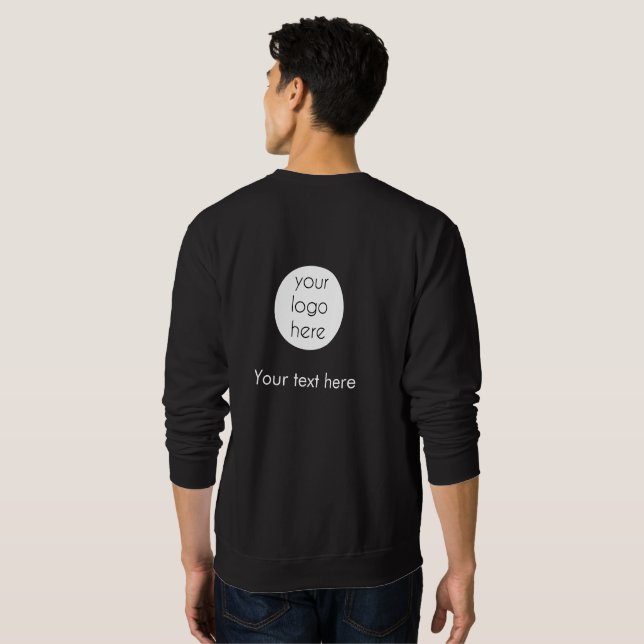Company Business Logo Website Double Sided Black Sweatshirt (Back Full)