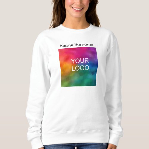 Company Business Logo Womens Double Side Basic Sweatshirt