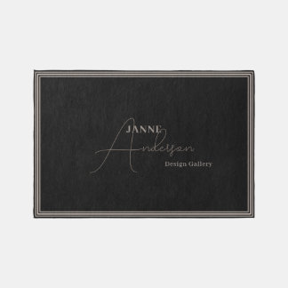 Company Business Monogram Modern Minimalist Area Rug