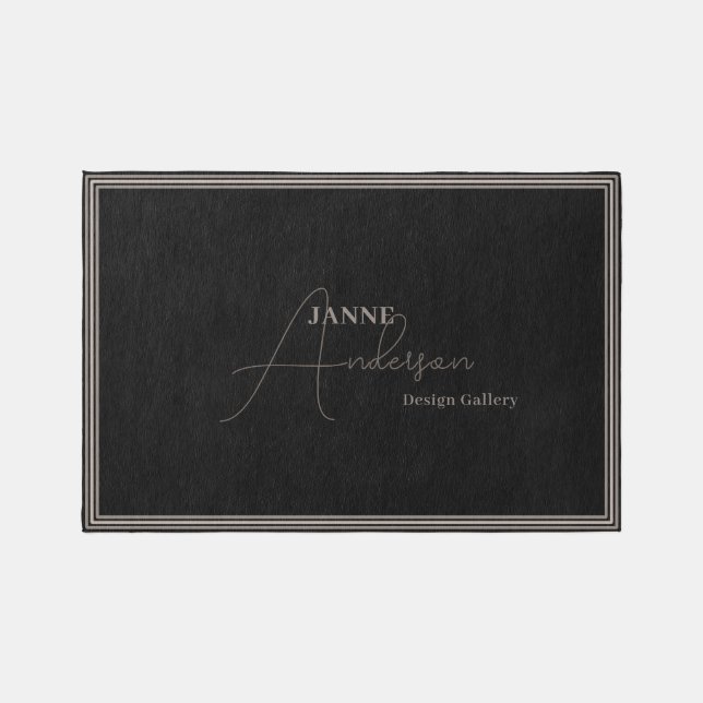 Company Business Monogram Modern Minimalist Area Rug (Front)