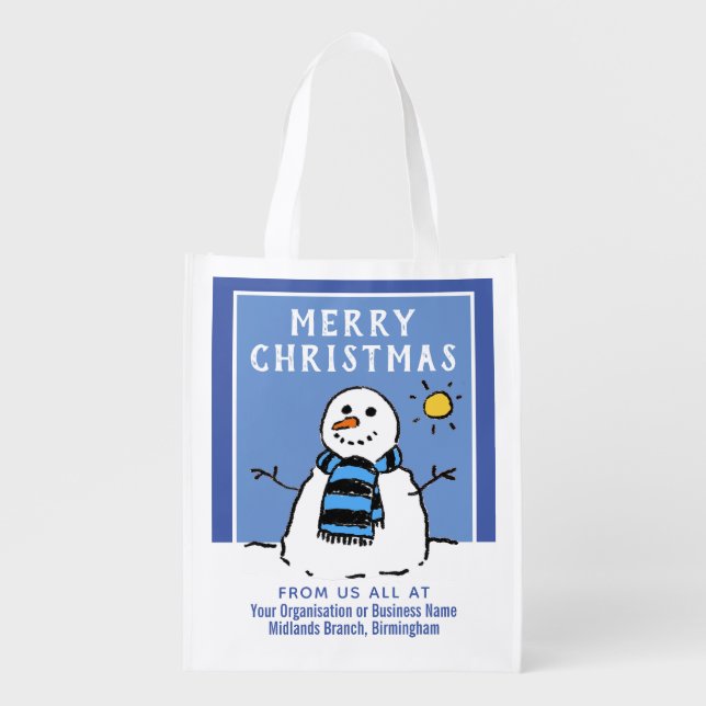 Company, Business, or Organisation Christmas Grocery Bag (Front)