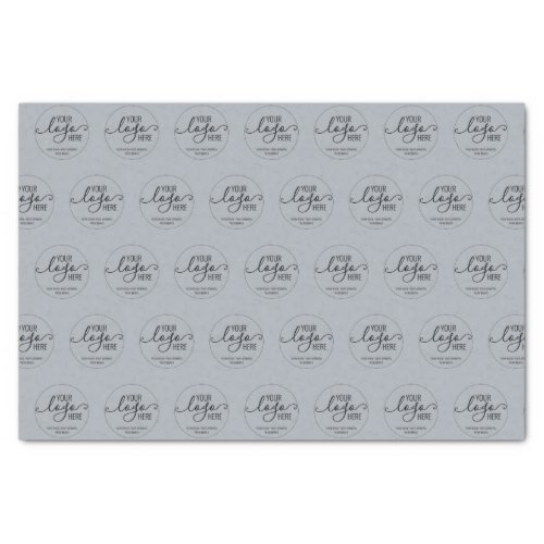 Company Business Personal Logo Branding Gray Slate Tissue Paper