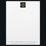 Company Business Your Logo Here Simple Modern Letterhead<br><div class="desc">A "your logo here" design placeholder which can be replaced with your personalized custom business logo and text. A great design perfect for business office supplies,  marketing and branding. Simply upload your custom logo and create your own custom business logo letterhead.</div>