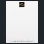 Company Business Your Logo Here Simple Modern Letterhead<br><div class="desc">A "your logo here" design placeholder which can be replaced with your personalized custom business logo and text. A great design perfect for business office supplies,  marketing and branding. Simply upload your custom logo and create your own custom business logo letterhead.</div>
