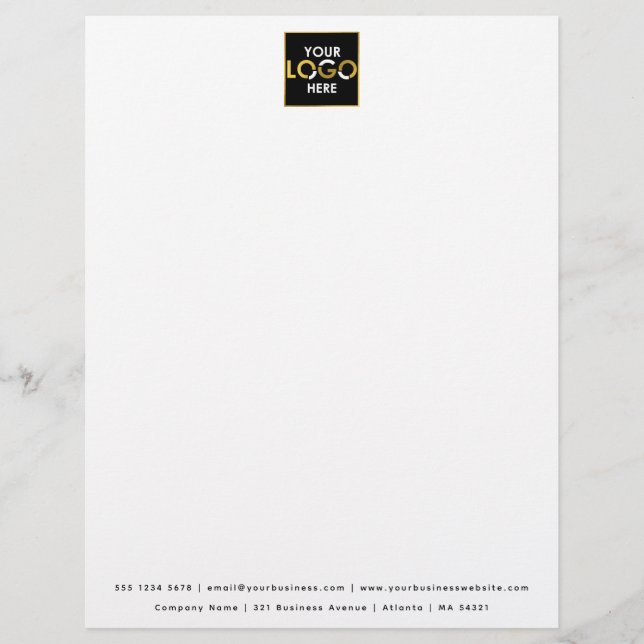 Company Business Your Logo Here Simple Modern Letterhead (Front)