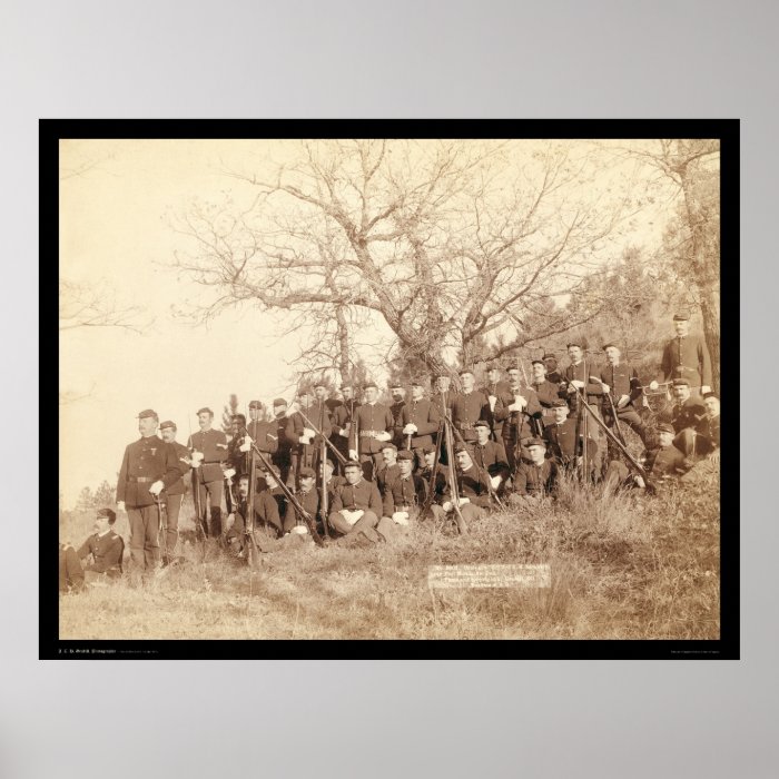 Company C 3rd US Infantry near Fort Meade SD 1890 Print