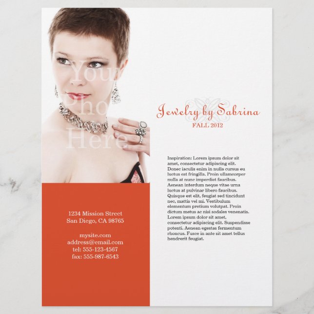 Company catalog product line sheet cover template (Front)