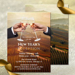 Company Champagne New Year's Open House Reception Invitation