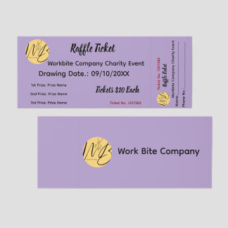 Company Charity Event Fundraiser Raffle Tickets