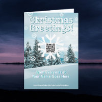 Company Christmas Card Snowflake with QR Code
