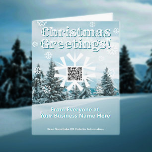 Company Christmas Card Snowflake with QR Code