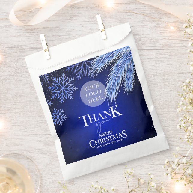 Company Christmas Logo Personalized Favor Bag (Clipped)