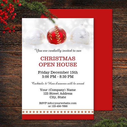 Company Christmas Open House Party Invitation