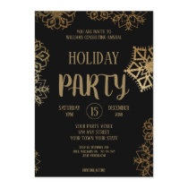 Company Christmas Party |  Black and Gold Glitter Invitation