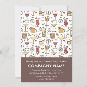 Company Christmas Party Cocktail Pattern Invitation
