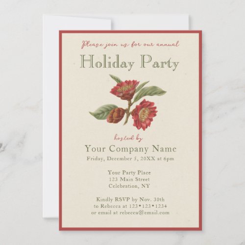 Company Christmas Party Elegant Vintage Invitation