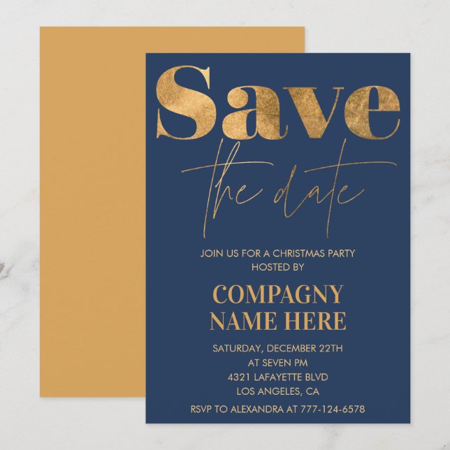 Company Christmas Party invitations Save the date (Front/Back)