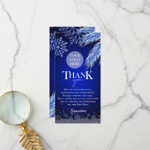 Company Christmas Party Logo Personalized Thank You Card