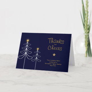 Company Christmas Thank You Cards Custom Blue