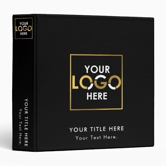 Company Corporate Business Logo Modern Promotional 3 Ring Binder (Front/Spine)