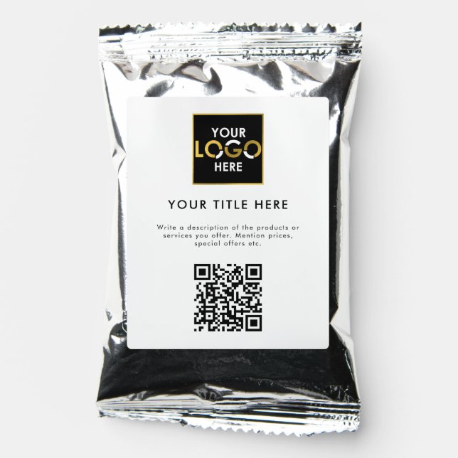 Company Corporate Business Logo QR Code & Text Coffee Drink Mix (Front)
