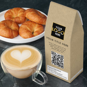Company Corporate Business Logo QR Code Text Kraft Roasted Coffee