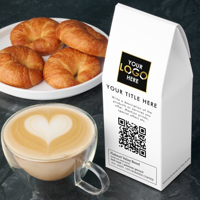 Company Corporate Business Logo QR Code & Text Roasted Coffee (Breakfast)